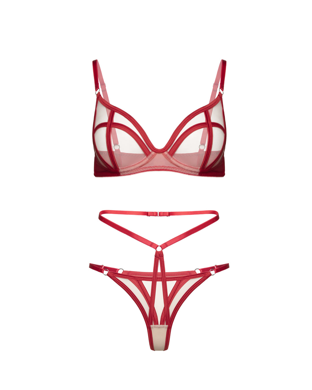 Candie Lingerie Set in Red